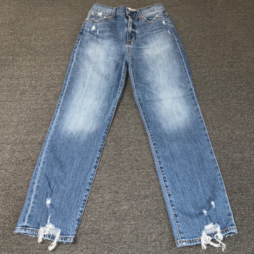 Daze Denim Tough Love Straight Leg Distressed Jeans Blue Size 25 Casual Wear